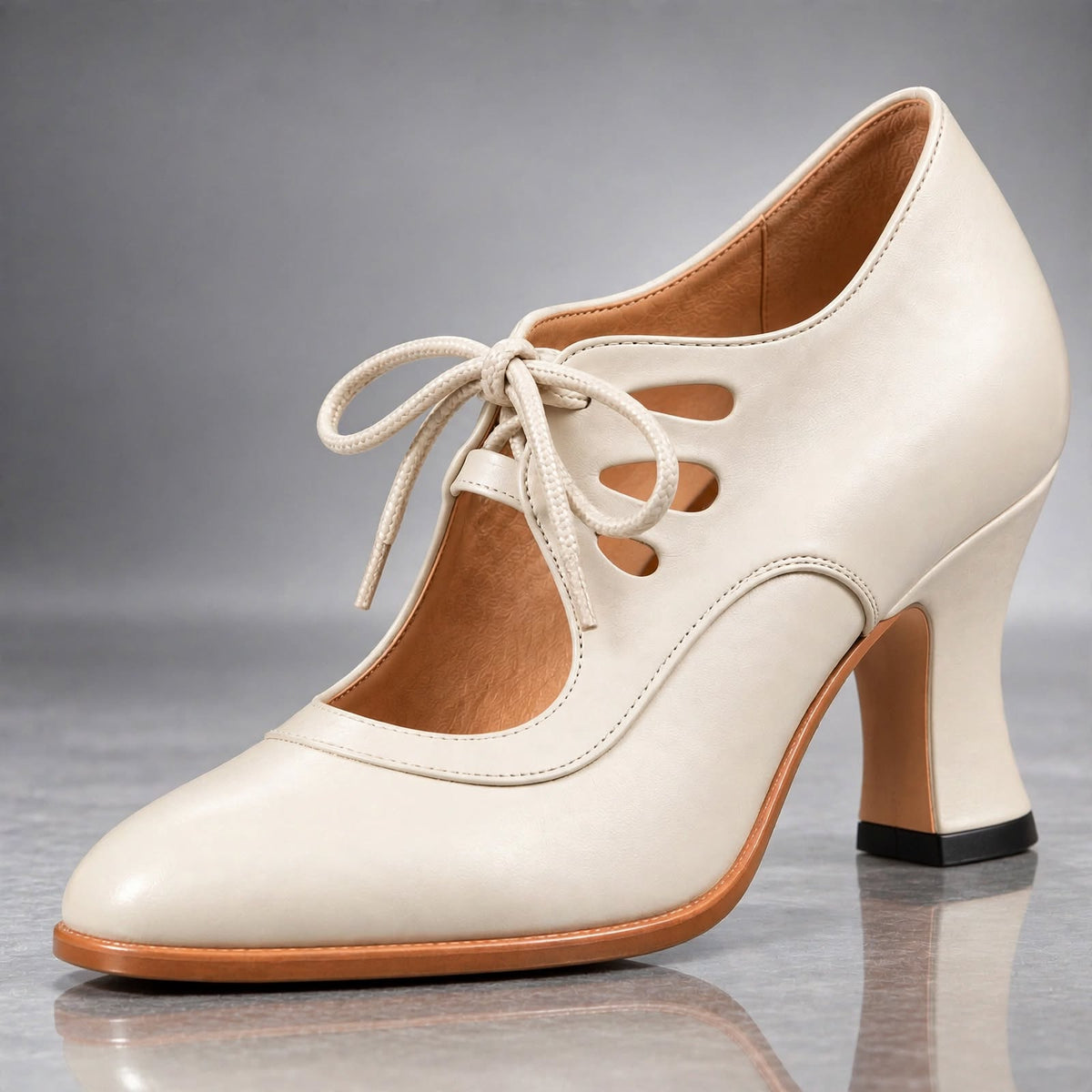 Mirella | Genuine Leather Lace-Up Heels