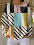 Marina | Color-Block Button Henley Top