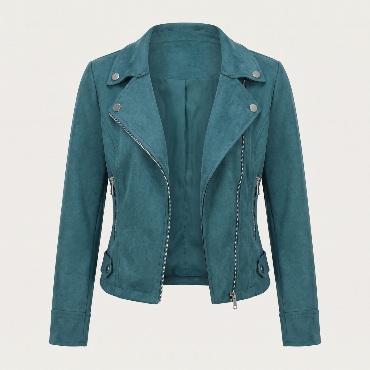 Liliana | Short Suede-Look Jacket With Asymmetric Zip