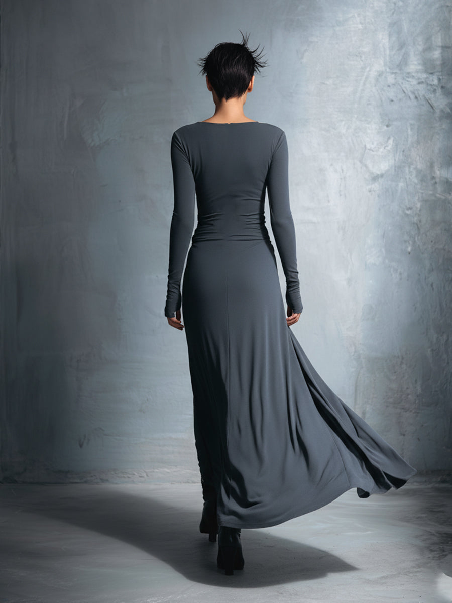 Yasmina | Side-Tie Draped Maxi Dress