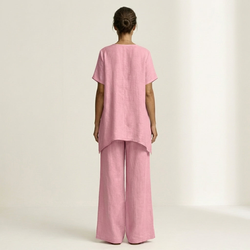 Libiana | V-Neck Linen Set