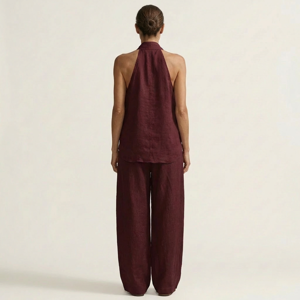 Alima | Linen-Look Halter Set