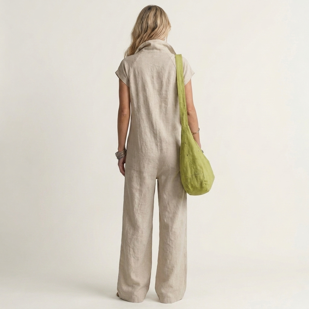 Elina | Zip-Front Collared Jumpsuit with Pockets
