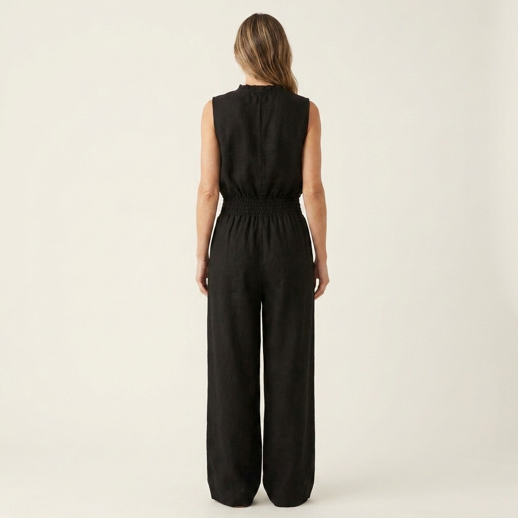 Romiana | Keyhole Halter-Neck Cinched-Waist Jumpsuit