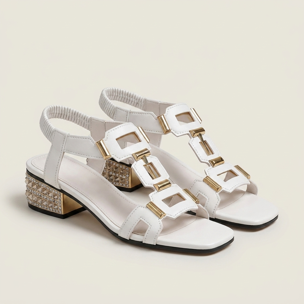 Adaly | Jeweled Block-Heel T-Strap Sandal