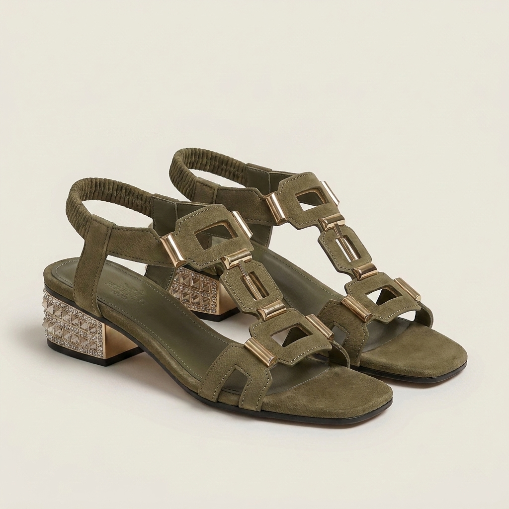 Adaly | Jeweled Block-Heel T-Strap Sandal
