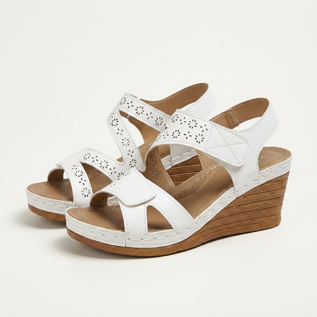 Amely | Orthopedic Wedge Sandal with Perforated Straps