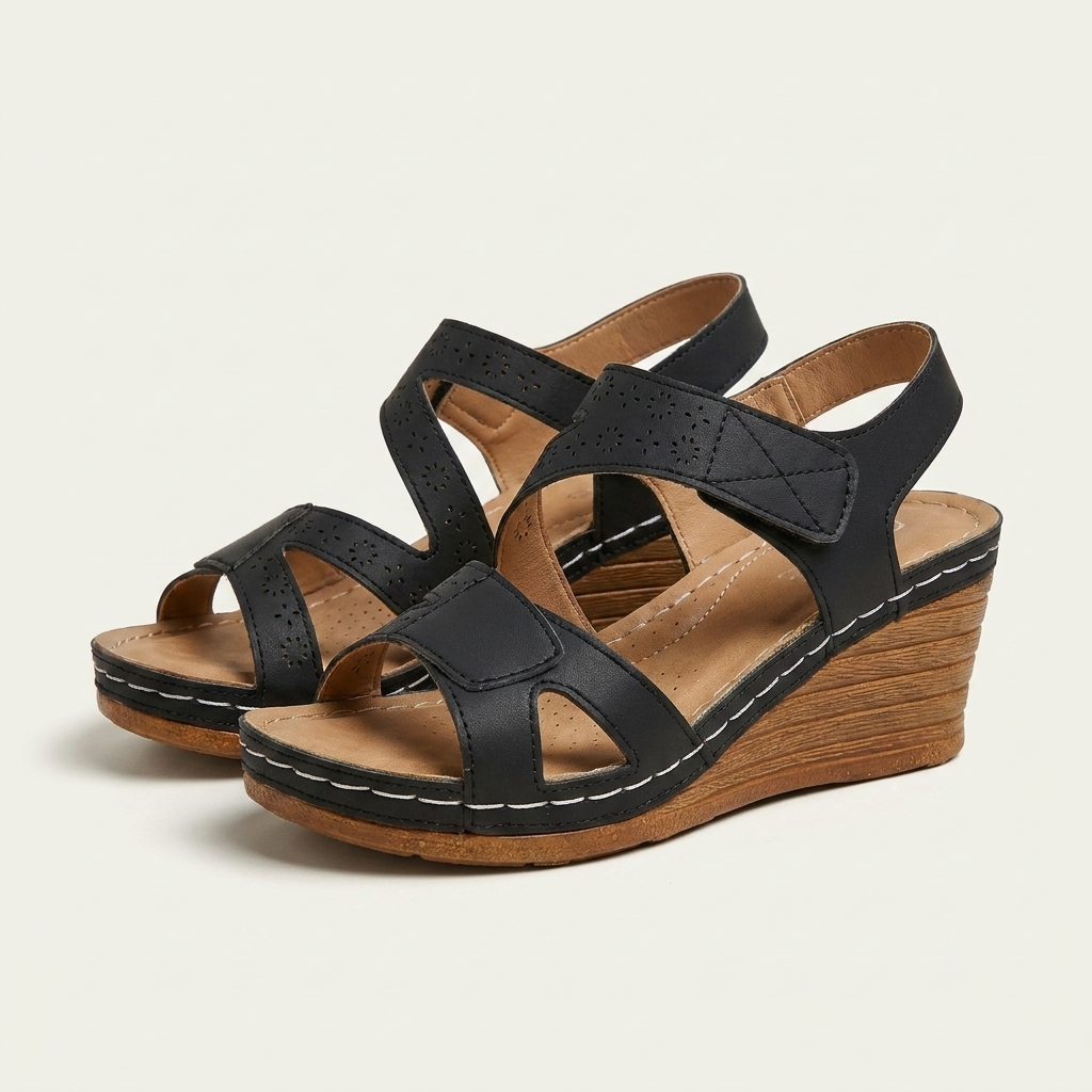 Amely | Orthopedic Wedge Sandal with Perforated Straps
