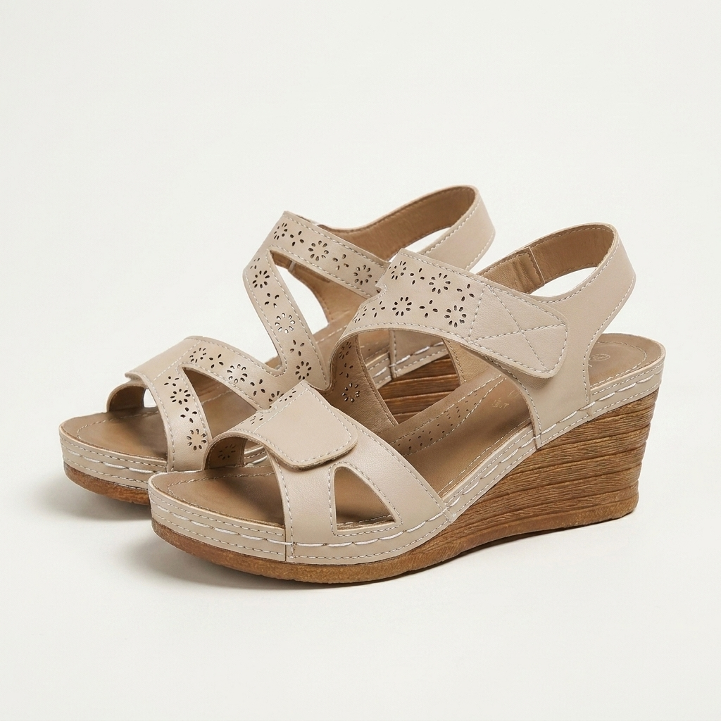 Amely | Orthopedic Wedge Sandal with Perforated Straps