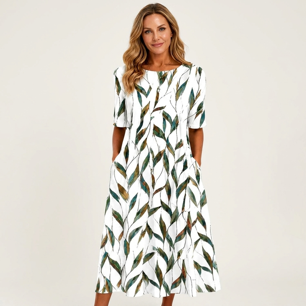 Phione | Smocked Print Midi Dress 2