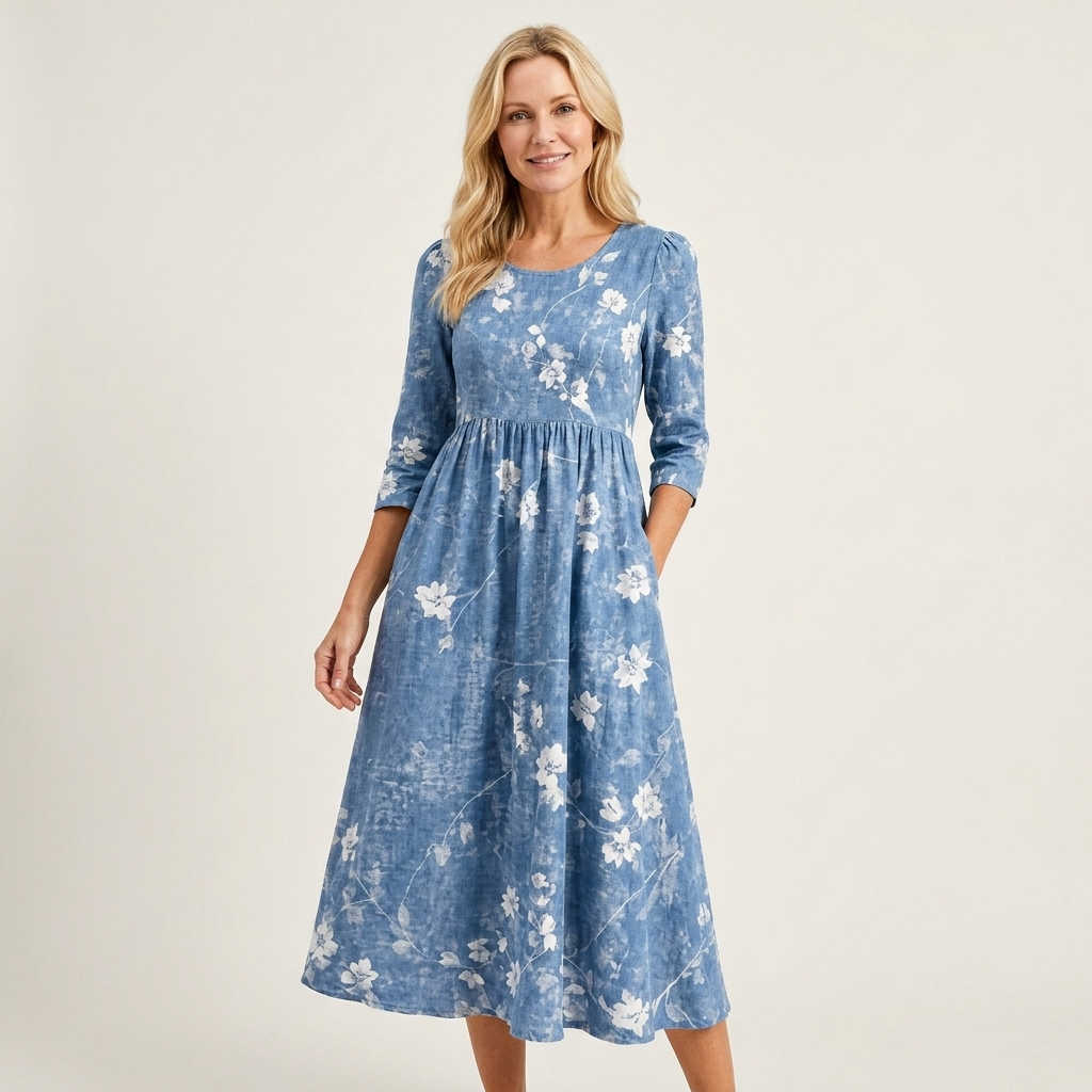 Phione | Smocked Print Midi Dress 8