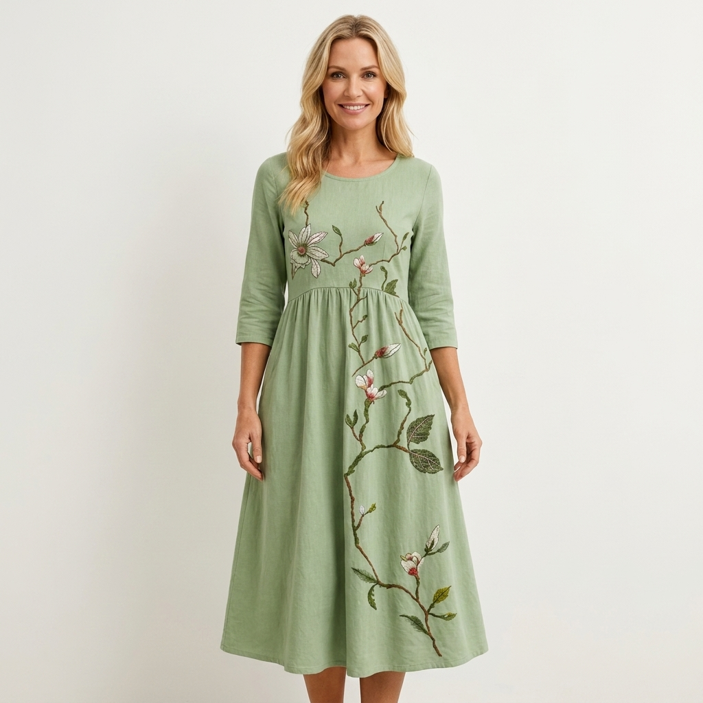 Phione | Smocked Print Midi Dress 16