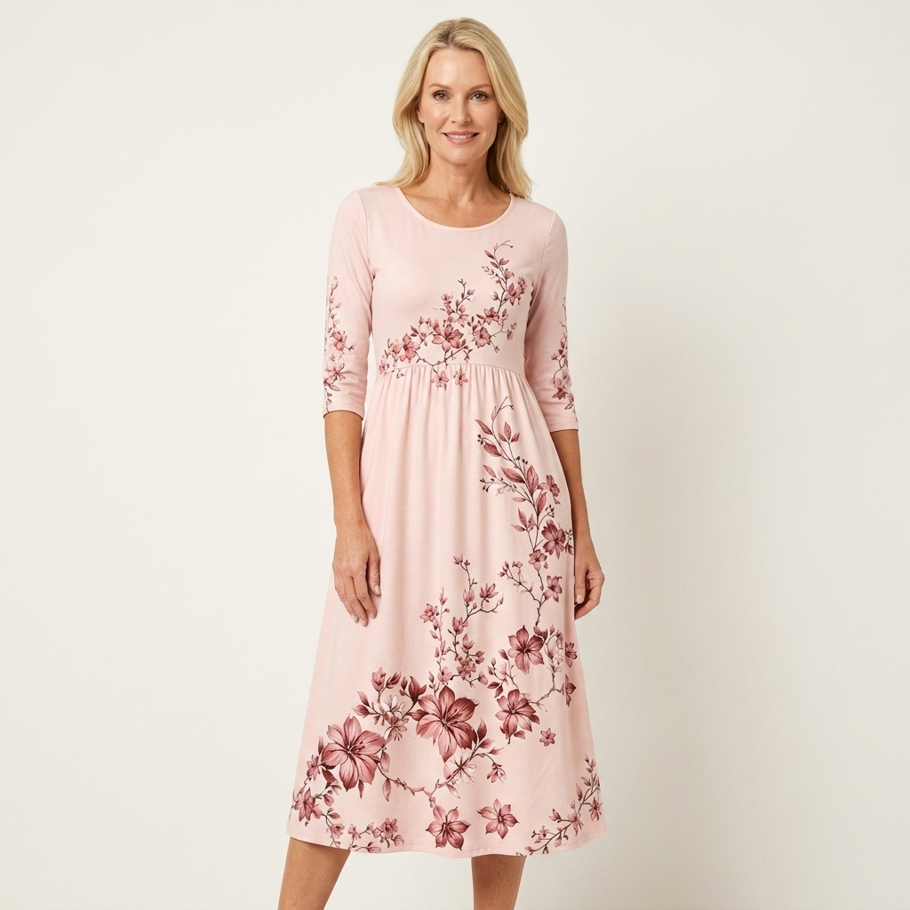 Phione | Smocked Print Midi Dress 6