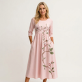 Phione | Smocked Print Midi Dress 19