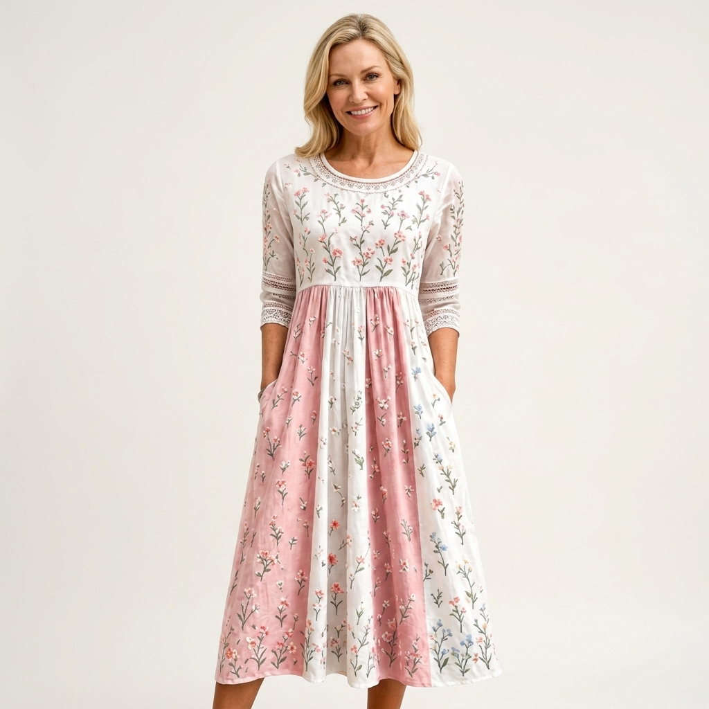 Phione | Smocked Print Midi Dress 22