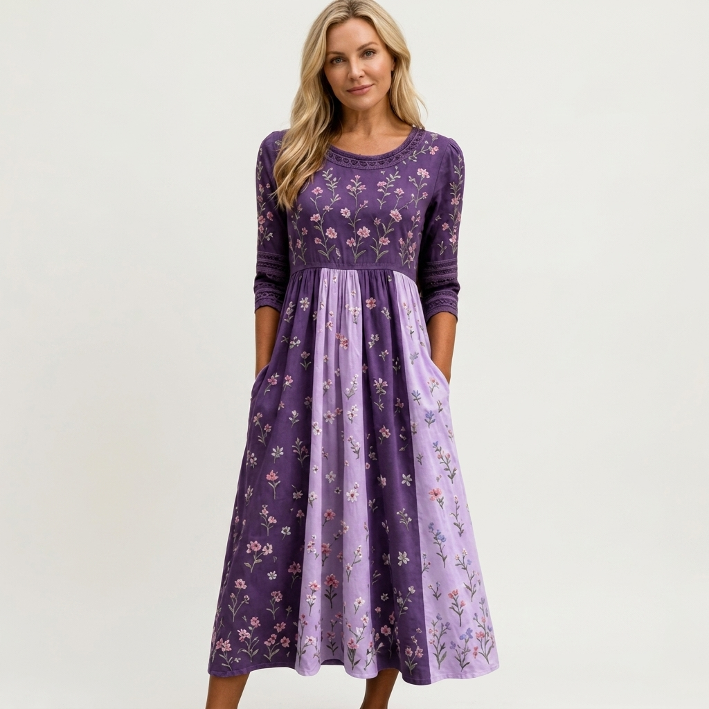 Phione | Smocked Print Midi Dress 28