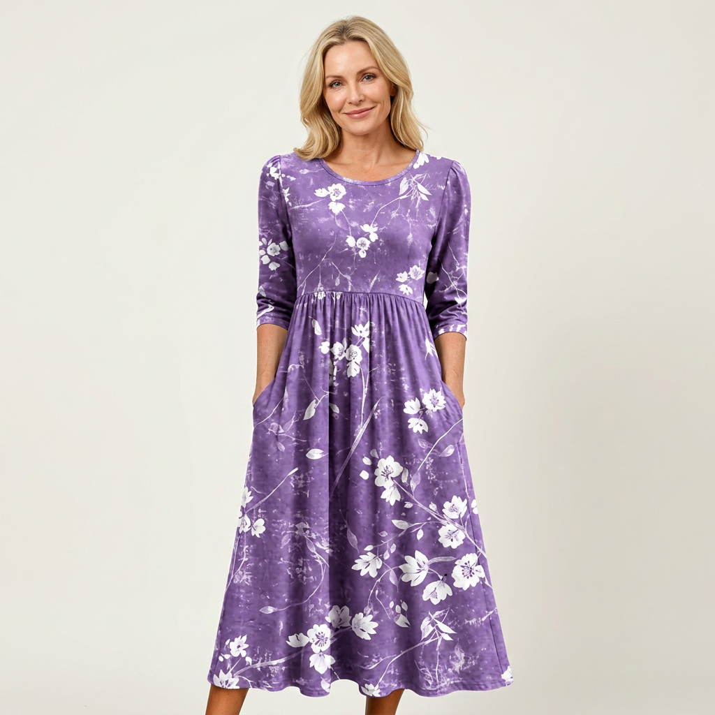Phione | Smocked Print Midi Dress 32