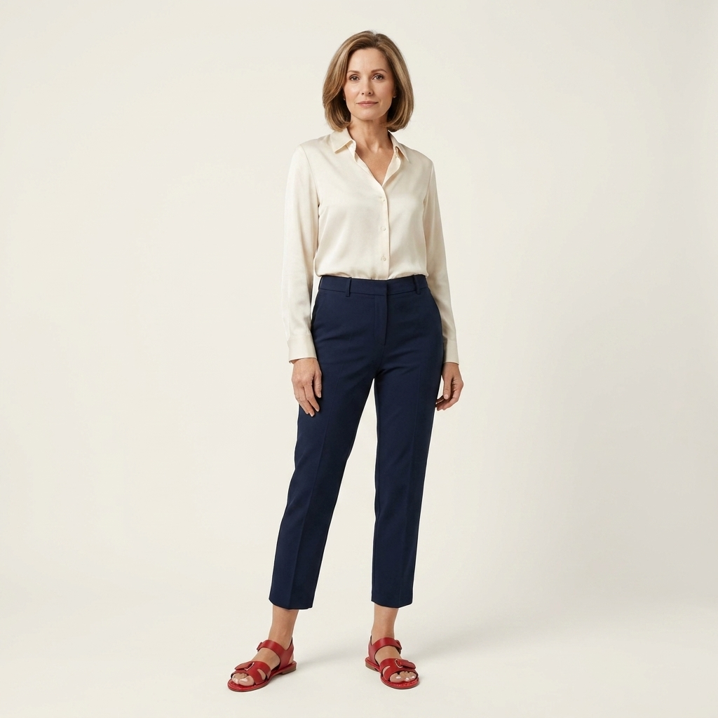 Amelia | Metal Buckle Flat Sandal with Ankle Strap