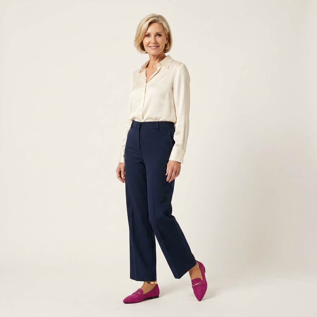 Sally | Pointed-Toe Loafer with Gold Bar Detail