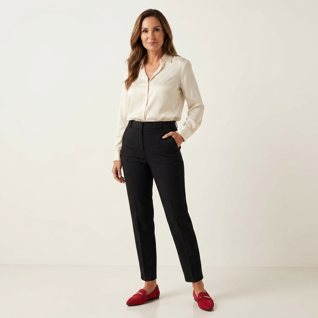 Sally | Pointed-Toe Loafer with Gold Bar Detail