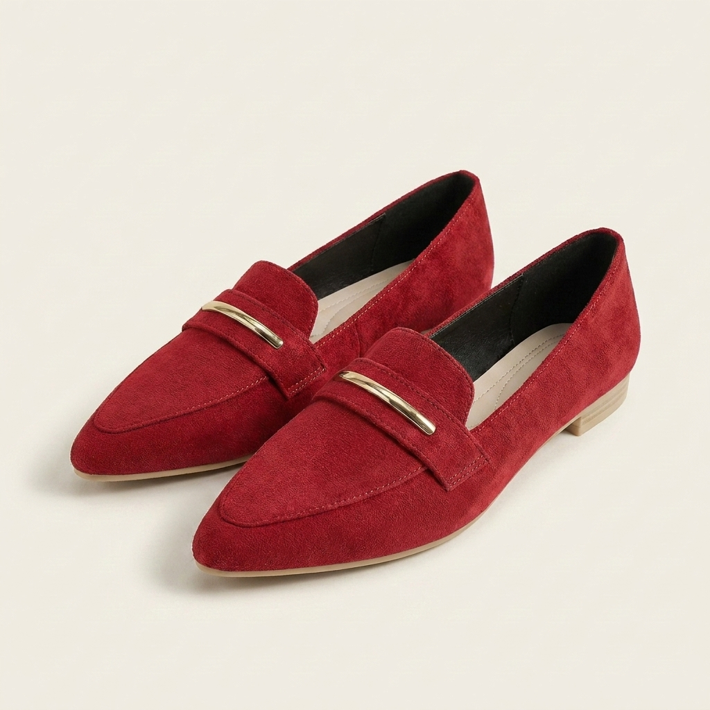 Sally | Pointed-Toe Loafer with Gold Bar Detail