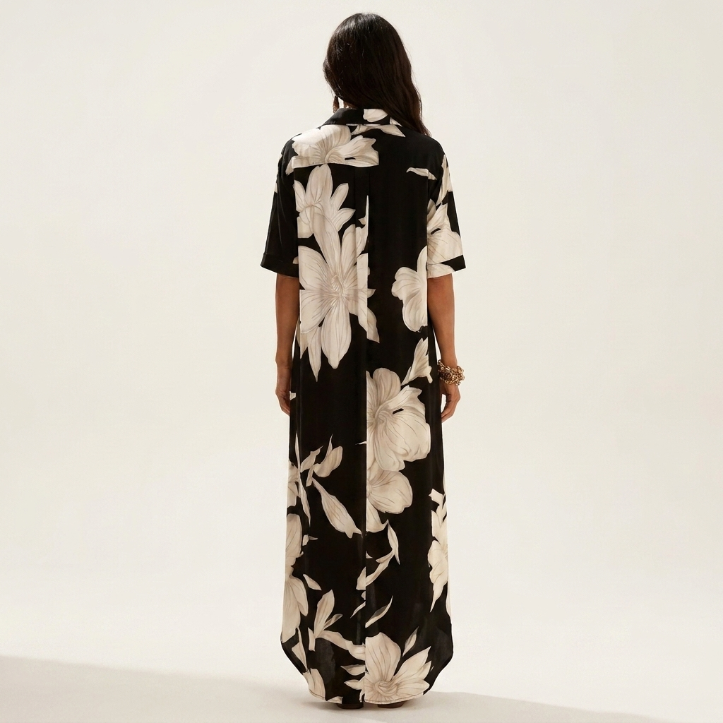 Lizzy | Floral Button-Front Shirt Maxi Dress
