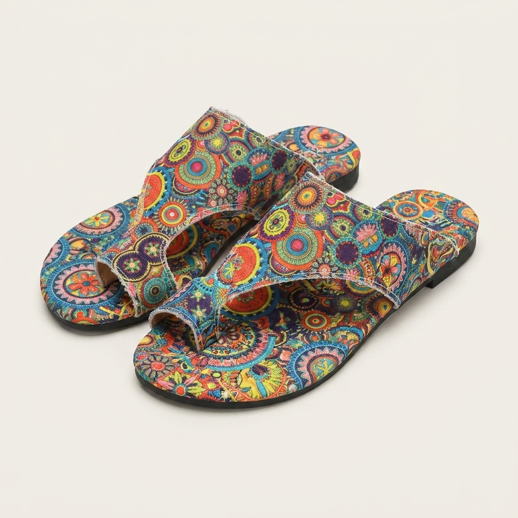 Genevive | Toe-Loop Cushioned Comfort Sandal