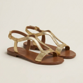 Lumina | Metallic T-Strap Flat Sandal