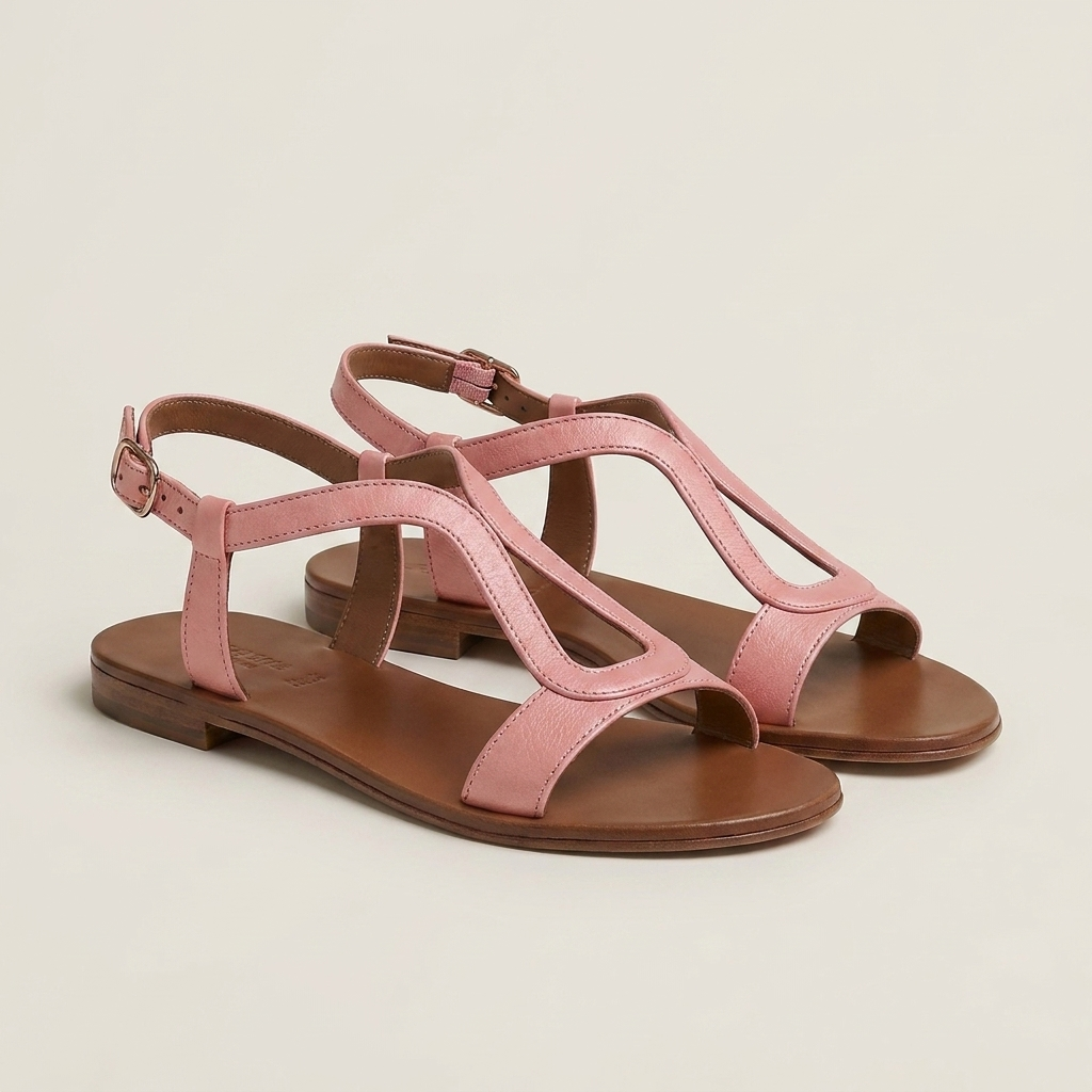 Lumina | Metallic T-Strap Flat Sandal
