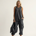 Zenara | Sleeveless Tank & Cargo Capri Two-Piece Set