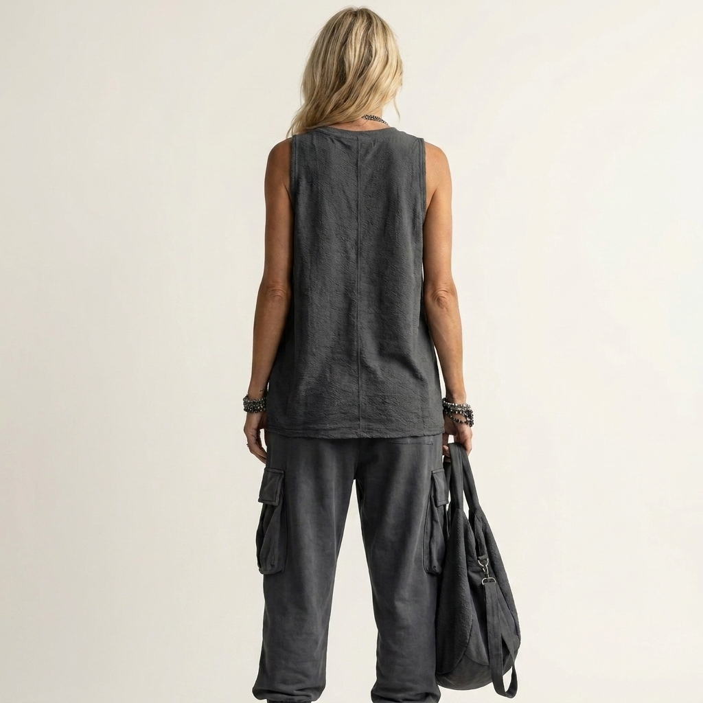 Zenara | Sleeveless Tank & Cargo Capri Two-Piece Set