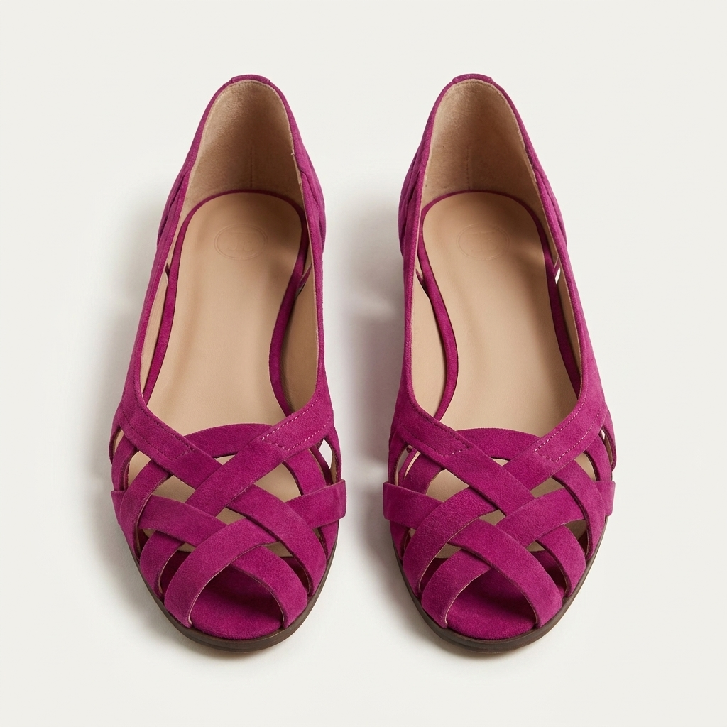 Natasha | Woven Crisscross Peep-Toe Flat