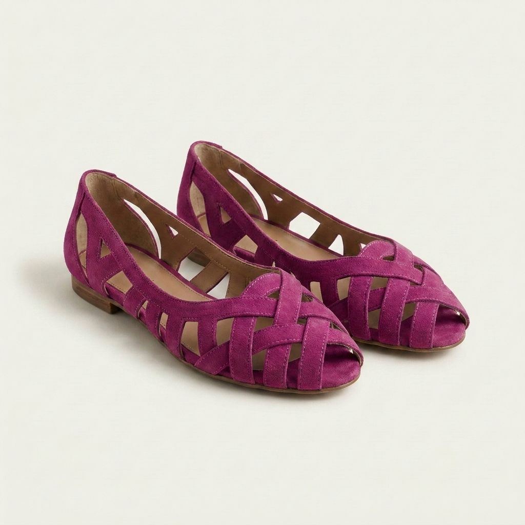 Natasha | Woven Crisscross Peep-Toe Flat