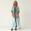 Remi | Notch Neck Printed Oversized Pocket Midi Dress 5