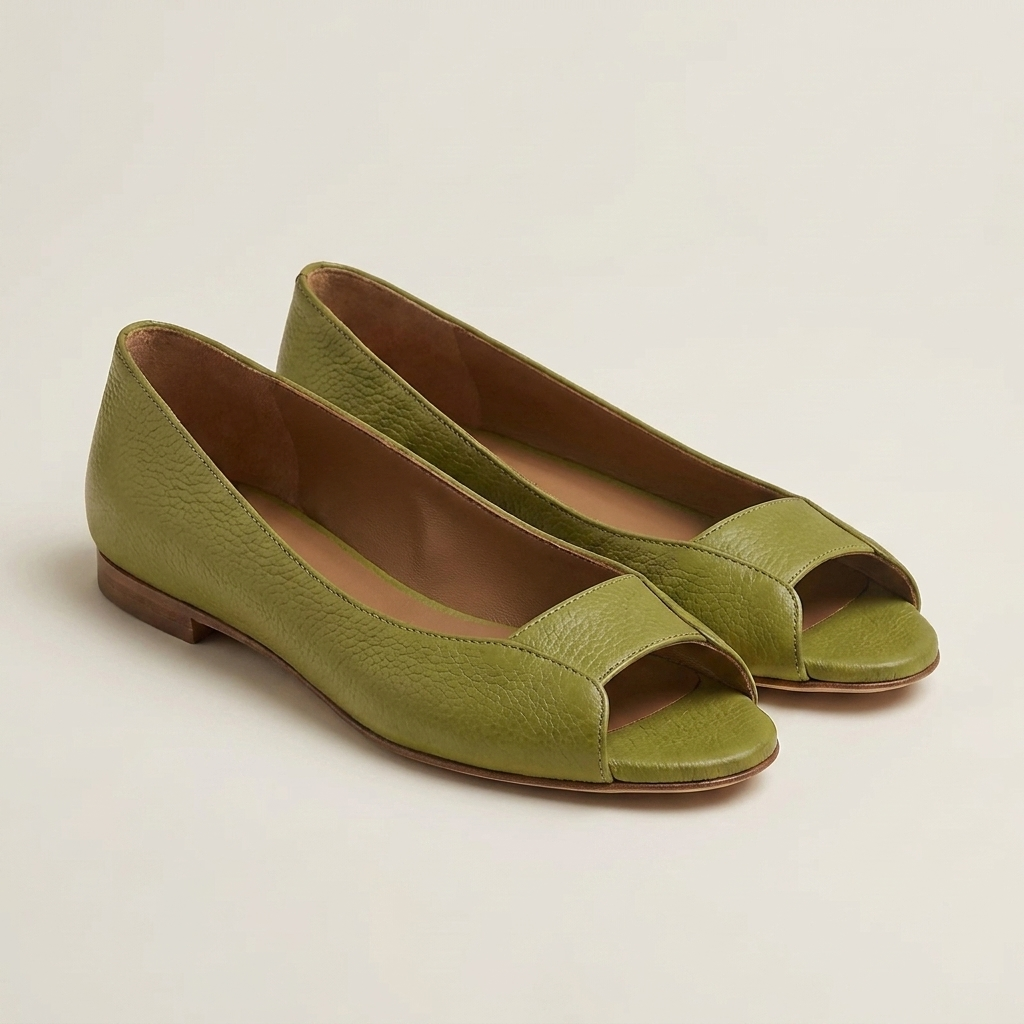 Servanie | Metallic Open-Toe Flat Sandal