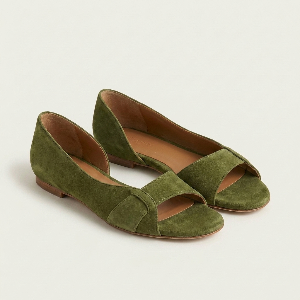 Livanora | Suede Low-Back Open-Toe Slide