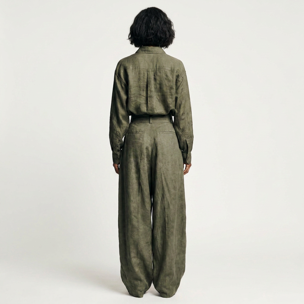 Aylin | Button-Front Shirt & High-Waist Wide-Leg Trouser Set