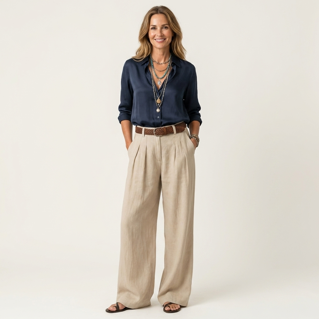 Diana | Lapel Shirt & Pleated Wide-Leg Trouser Set