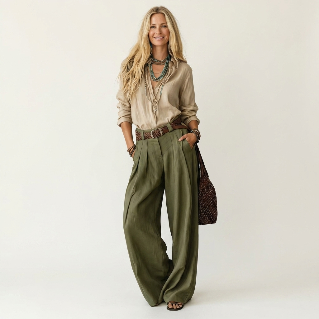 Diana | Lapel Shirt & Pleated Wide-Leg Trouser Set