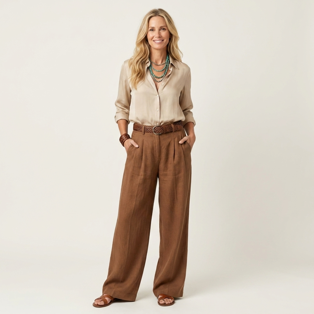 Diana | Lapel Shirt & Pleated Wide-Leg Trouser Set