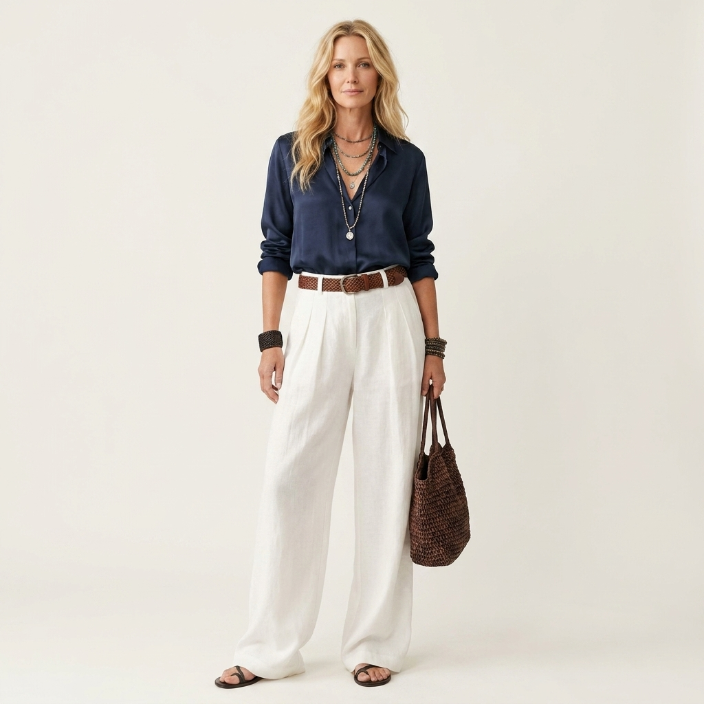 Diana | Lapel Shirt & Pleated Wide-Leg Trouser Set