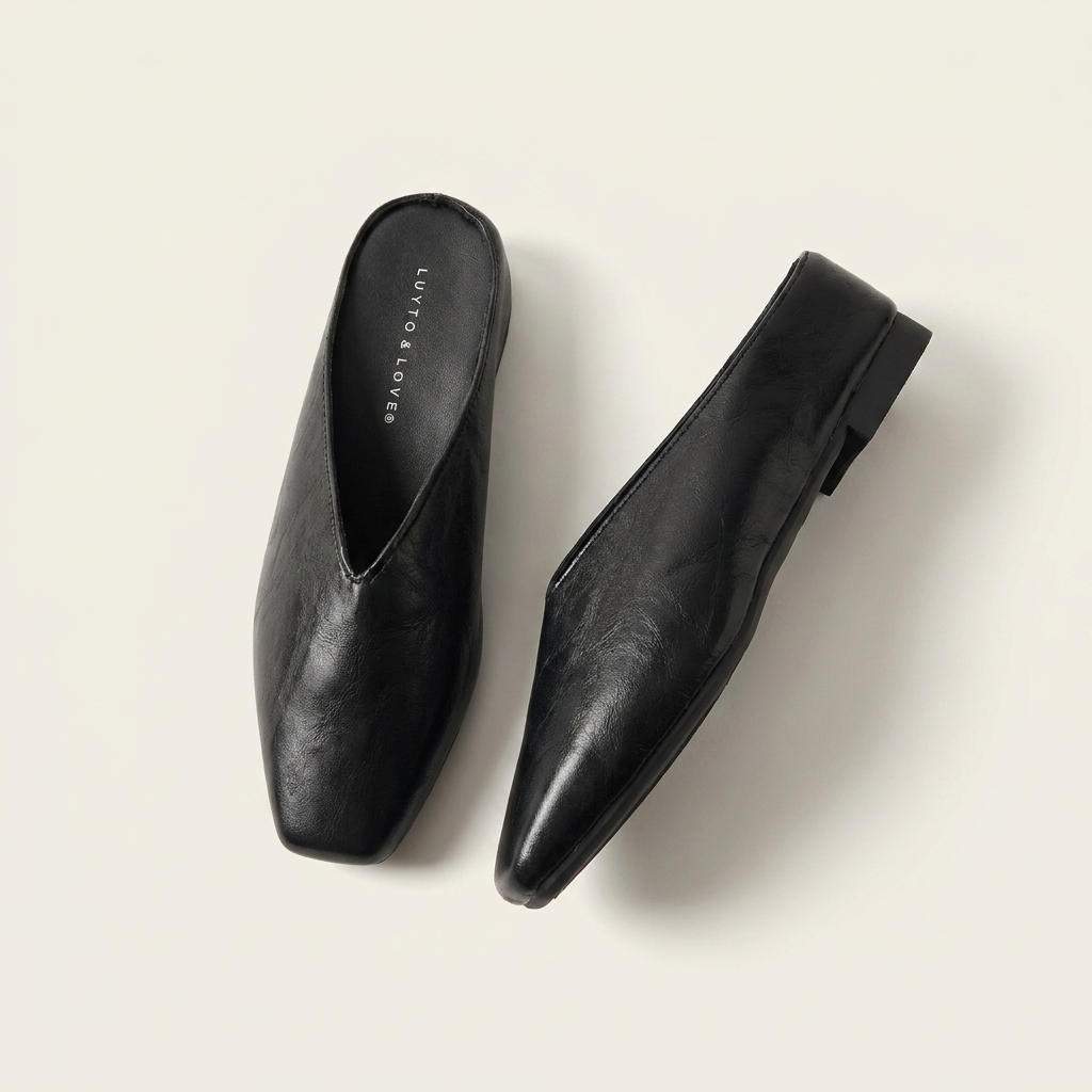 Nelliana | Metallic Leather Square-Toe Mule