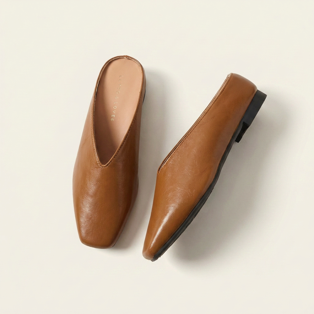 Nelliana | Metallic Leather Square-Toe Mule