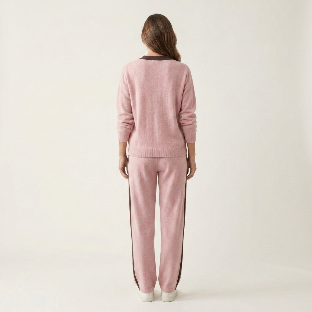 Mariane | Color-Block Striped V-Neck Two-Piece Set