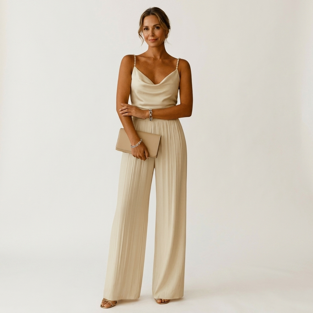 Melliana | Cowl Neck Wide-Leg Jumpsuit