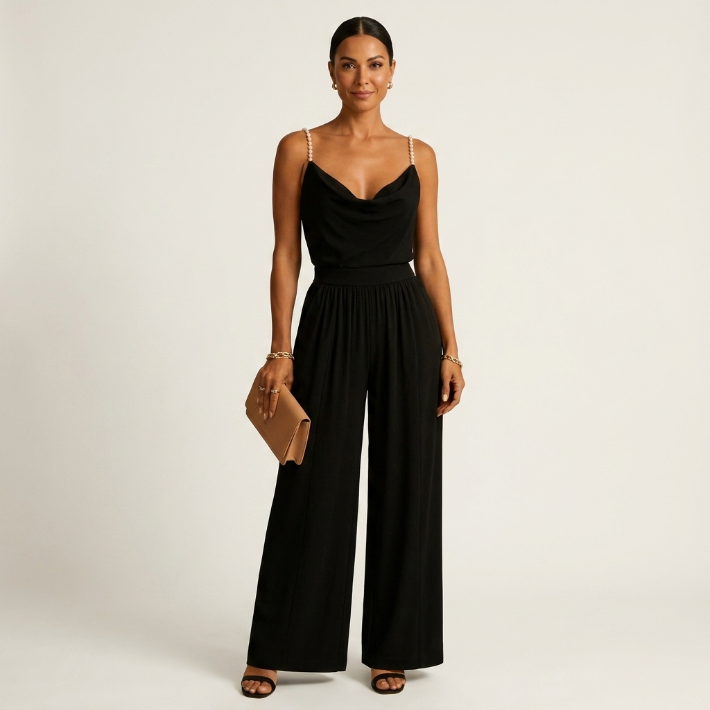 Melliana | Cowl Neck Wide-Leg Jumpsuit