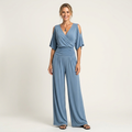 Alia | Cold-Shoulder Wrap Jumpsuit
