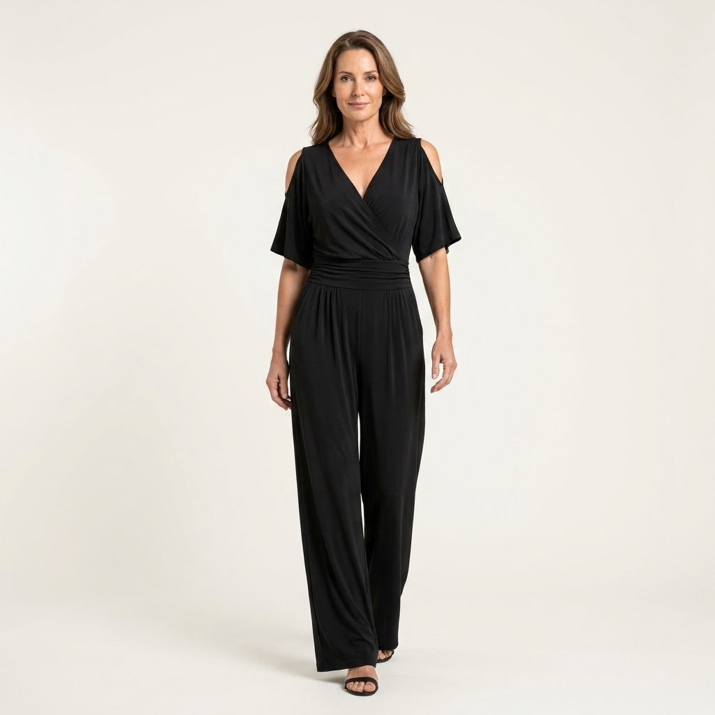 Alia | Cold-Shoulder Wrap Jumpsuit