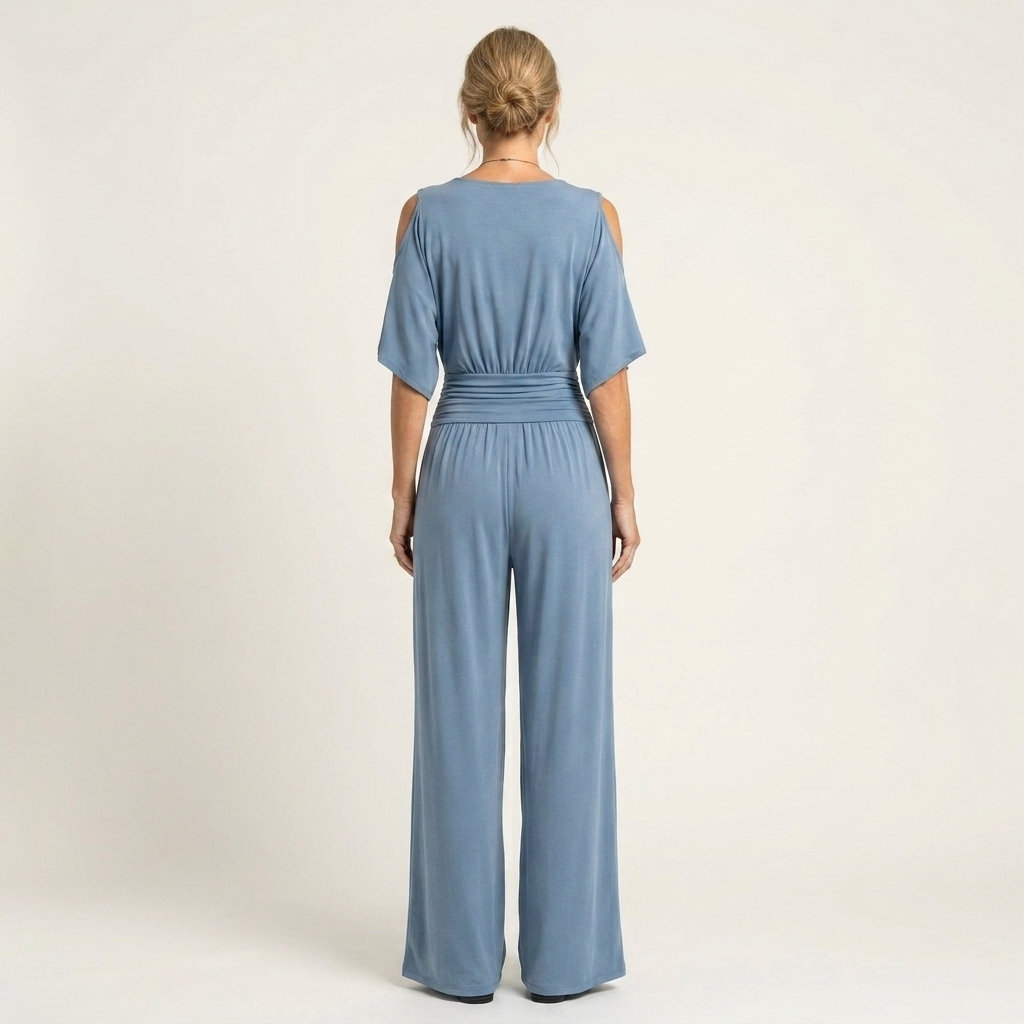 Alia | Cold-Shoulder Wrap Jumpsuit