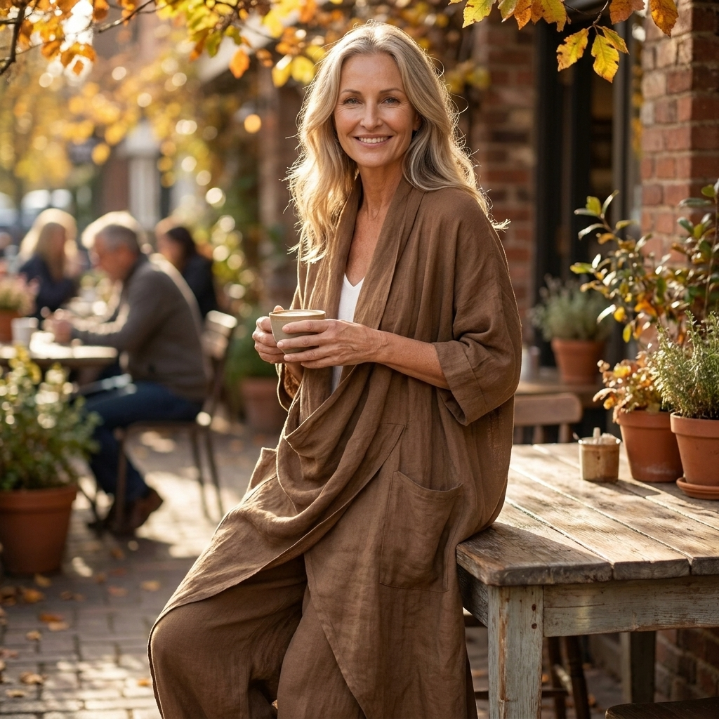 Cathy | Draped Open-Front Kimono & Wide-Leg Pant Set